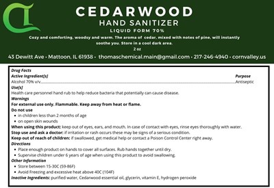 Cedarwood2oz Label